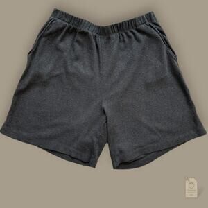 Lands’ End Sport Knit Shorts Gray Cotton Elastic Waist Men’s M 10-12